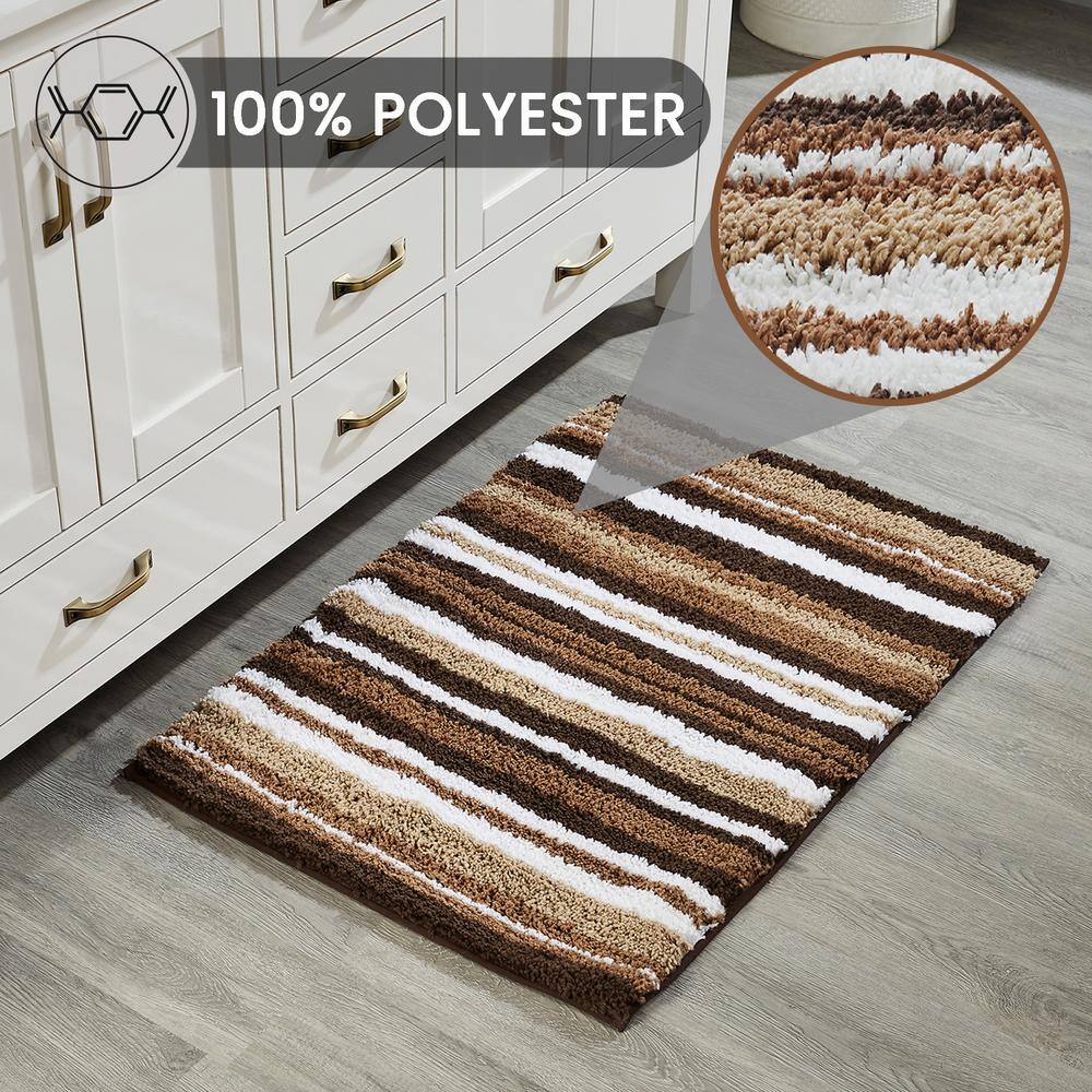 SoftStep 20" x 32" Cafe Polyester Anti-Skid Bath Rug
