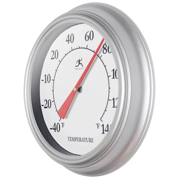 Infinity Instruments Essential 12 in. Wall Thermometer, Silver