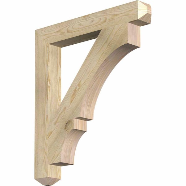 Ekena Millwork 4 in. x 34 in. x 30 in. Douglas Fir Balboa Craftsman Rough Sawn Bracket