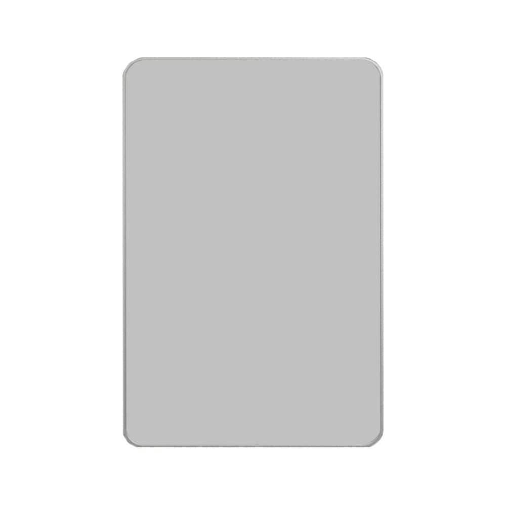 Brushed Nickel 24 in. W x 36 in. H Modern Rectangle Wood Framed Mirror Wall