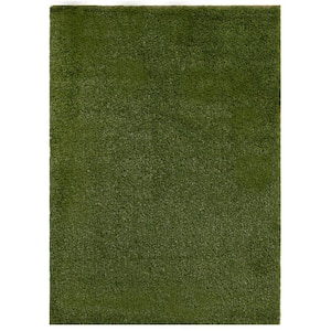 56 oz. 5 ft. x 7 ft. Field/Olive Green Artificial Grass Rug