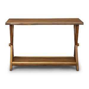 Forest Retreat 48 in. Brown Standard Rectangle Wood Console Table with Storage