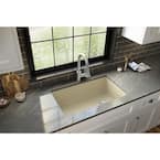 Undermount Quartz Composite 32 in. Single Bowl Kitchen Sink in Bisque