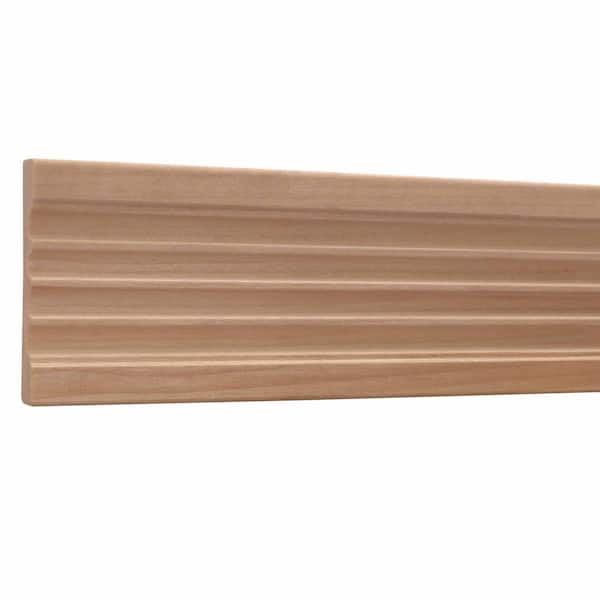 0.468 in. D x 3 in. W x 84 in. L Unfinished White Hardwood Fluted Casing Moulding
