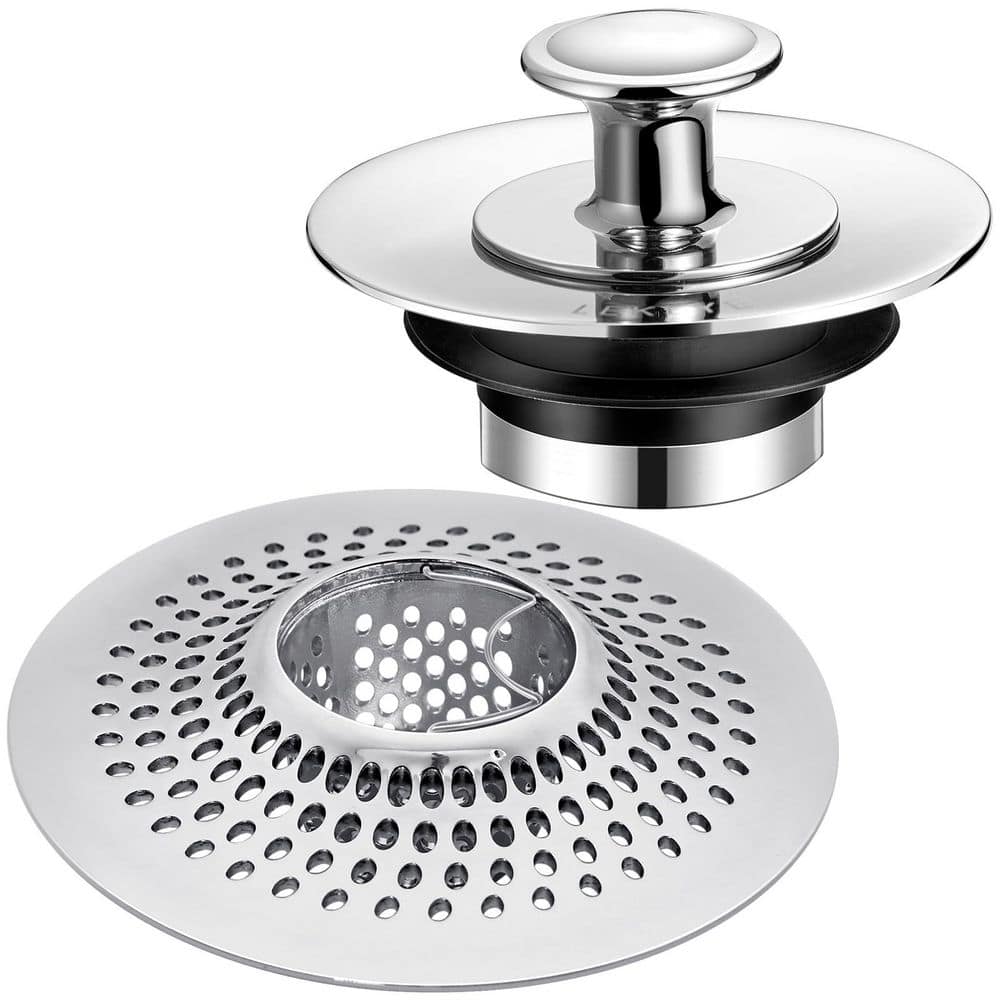 Drain Protector Numhew 1.35 in. H x 4.5 in. D Stainless Steel Shower Drain Hair Catcher ...