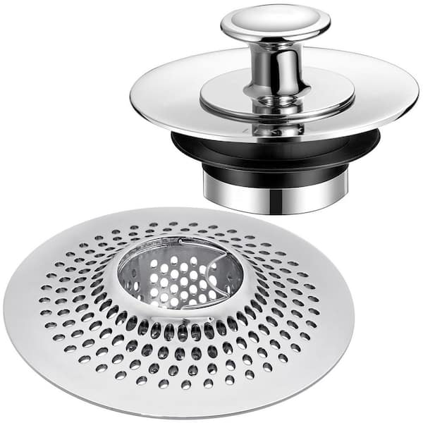 Shower Drain Hair Catcher – Stainless Steel & Silicone Bathtub Strainer, 2-Pack For Bathroom, Kitchen & Sinks