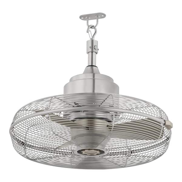 Hampton Bay Conyer 20 in. Indoor/Wet Outdoor 3-Speed Anywhere Fan Silver with Convenient Hanging Hook
