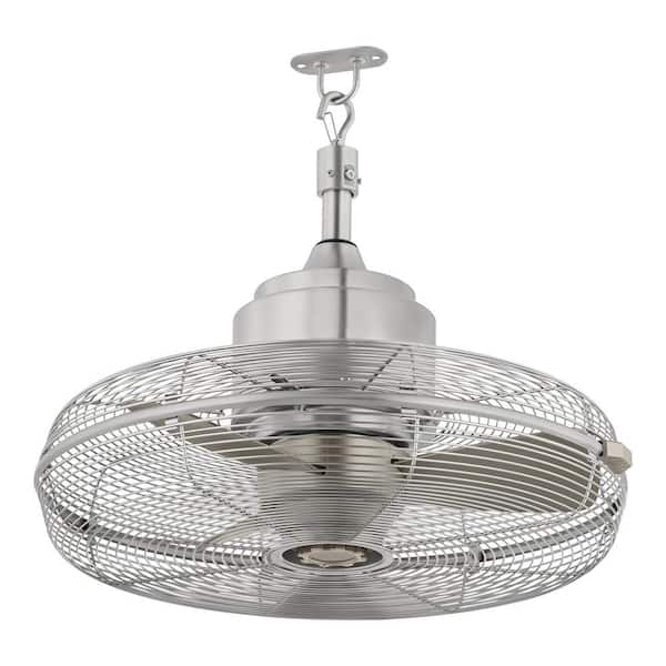 Conyer 18 in. Indoor/Wet Outdoor 3-Speed Anywhere Fan Silver with Convenient Hanging Hook