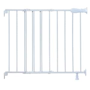 30 in. Top of Stairs White Simple to Secure Metal Gate
