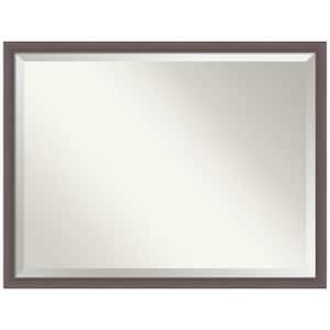 Medium Rectangle Urban Pewter Beveled Glass Modern Mirror (32.5 in. H x 42.5 in. W)