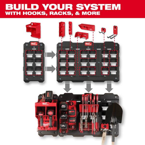 Milwaukee M18 18-Volt Lithium-Ion XC Extended Capacity 5.0 Ah Battery (2-Pack)  + PACKOUT Mounting Plate & M18 Battery Holder 48-11-1852PO - The Home Depot