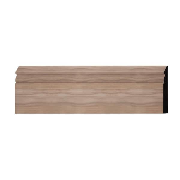 Ekena Millwork WM518 0.56 in. D x 5.25 in. W x 6 in. L Wood (Walnut) Baseboard Moulding Sample