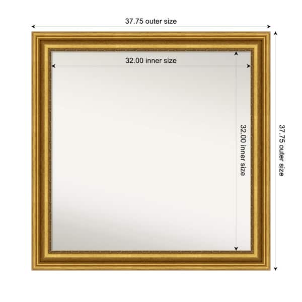 Amanti Art Parlor Gold 37.75 in. x 37.75 in. Custom Non-Beveled Recycled Polystyrene Framed Bathroom Vanity Wall Mirror
