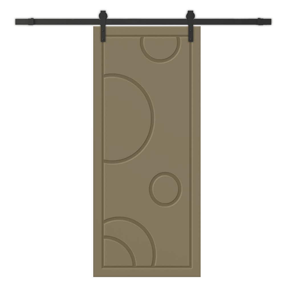 36 in. x 80 in. Olive Green Painted Composite MDF Paneled Interior Sliding Barn Door with Hardware Kit price history on PriceWatchPro