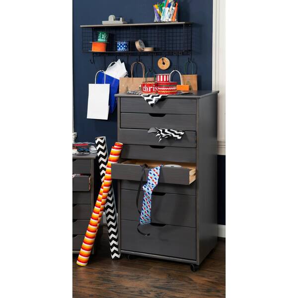 Linon Home Décor Monte Eight-Drawer Rolling Storage Cart Gray BSTB361 -  Best Buy