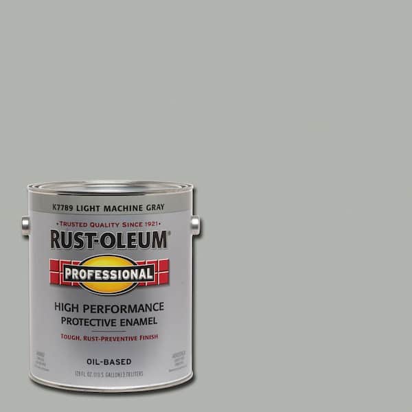 Rust-Oleum Professional 1 gal. High Performance Protective Enamel Gloss Light Machine Gray Oil-Based Interior/Exterior Paint (2-Pack)