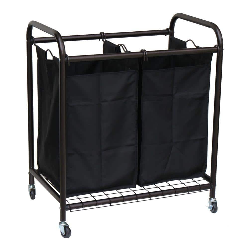 Removable Bags Large Capacity Rolling Laundry Cart Laundry Organizer for Clothes Storage Black Laundry Hamper Sorter with Hanging Bar 4 Bag Laundry Sorter Wheels