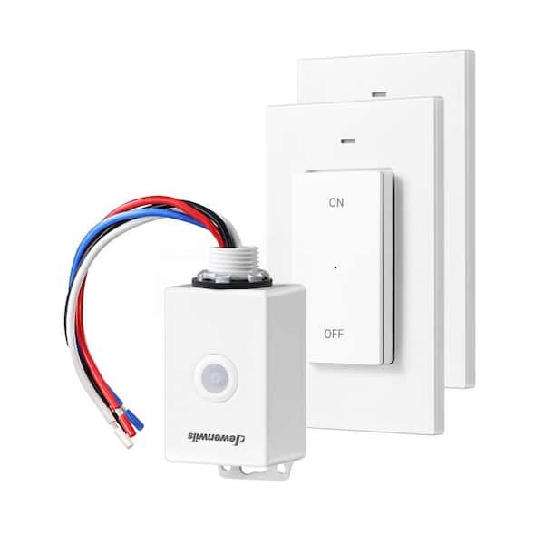 Outdoor Wireless Remote Control Light 2-Wall Switch and 1-Receiver Kit, IP65 Waterproof Rating