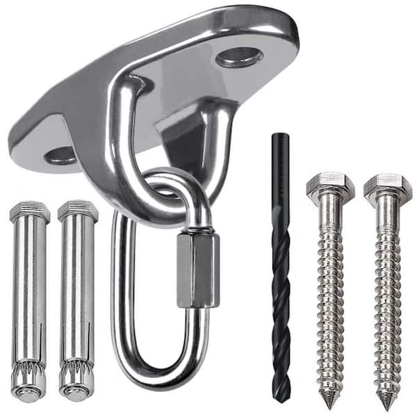 Stainless Steel Heavy Duty Swing Hanger Brackets with Wood and Concrete Bolts 2000 lb Capacity for Indoor Outdoor Use