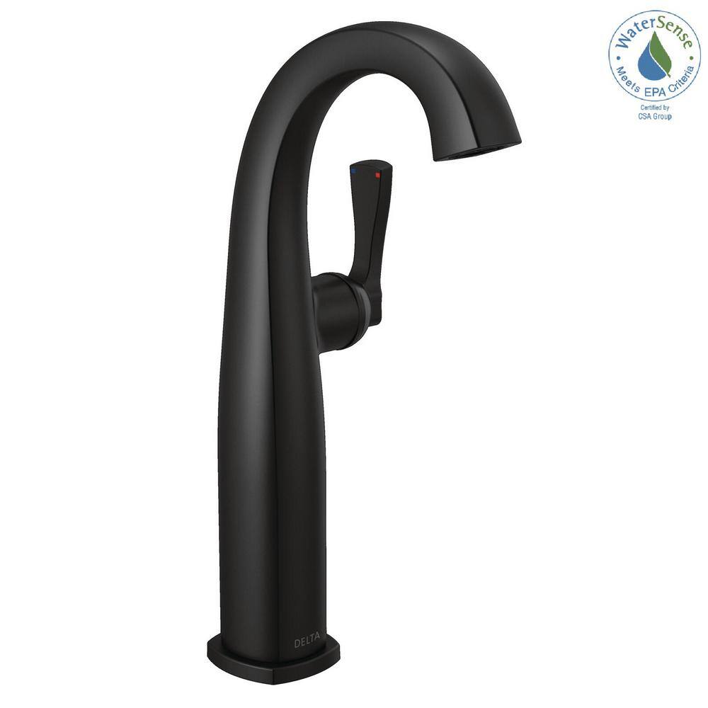 Matte Black Single Handle Vessel Bathroom Faucet