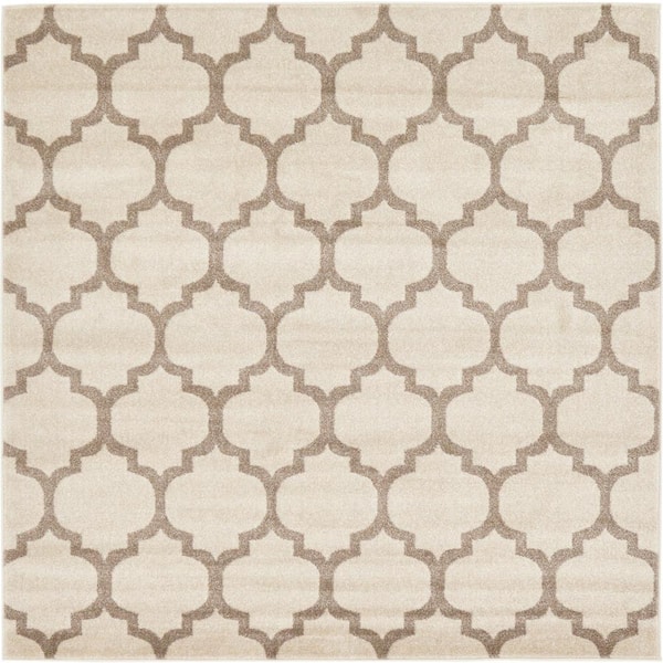Unique Loom Trellis Philadelphia Beige/Light Brown 6' 0 x 6' 0 Square Rug