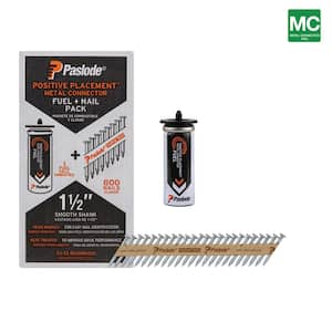 1-1/2 in. x 0.131-Gauge 30-Degree Brite Smooth Shank Positive Placement Metal Connector Framing Nail FNP(800 Nail+Fuel)