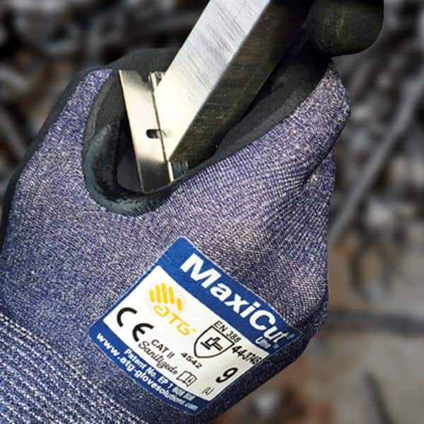 MaxiCut Ultra Men's X-Large Blue ANSI 3 Premium Nitrile-Coated Grip Outdoor and Work Gloves with Touchscreen (12-Pack)