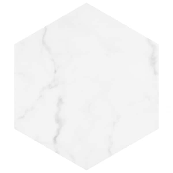 Merola Tile Classico Carrara Hexagon 7 In X 8 In Porcelain Floor And Wall Tile 7 67 Sq Ft Case Feqcrx The Home Depot