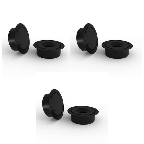 Mega Handles Concealed Magnetic Door Catch for Dummy Doors - 3 Pack Elegant Magnetic Closet Door Catch - Black