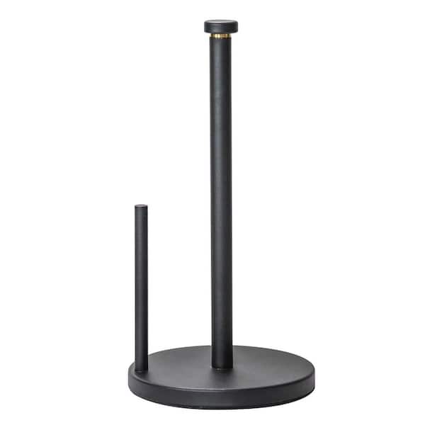 Freestanding Matte Black Paper Towel Holder Stainless Steel with Weighted Non Slip Base Fits Standard Large Rolls