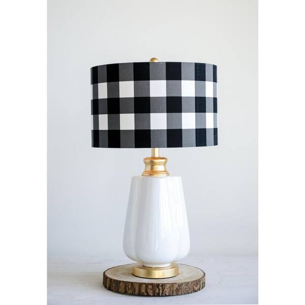 black and white checkered lamp