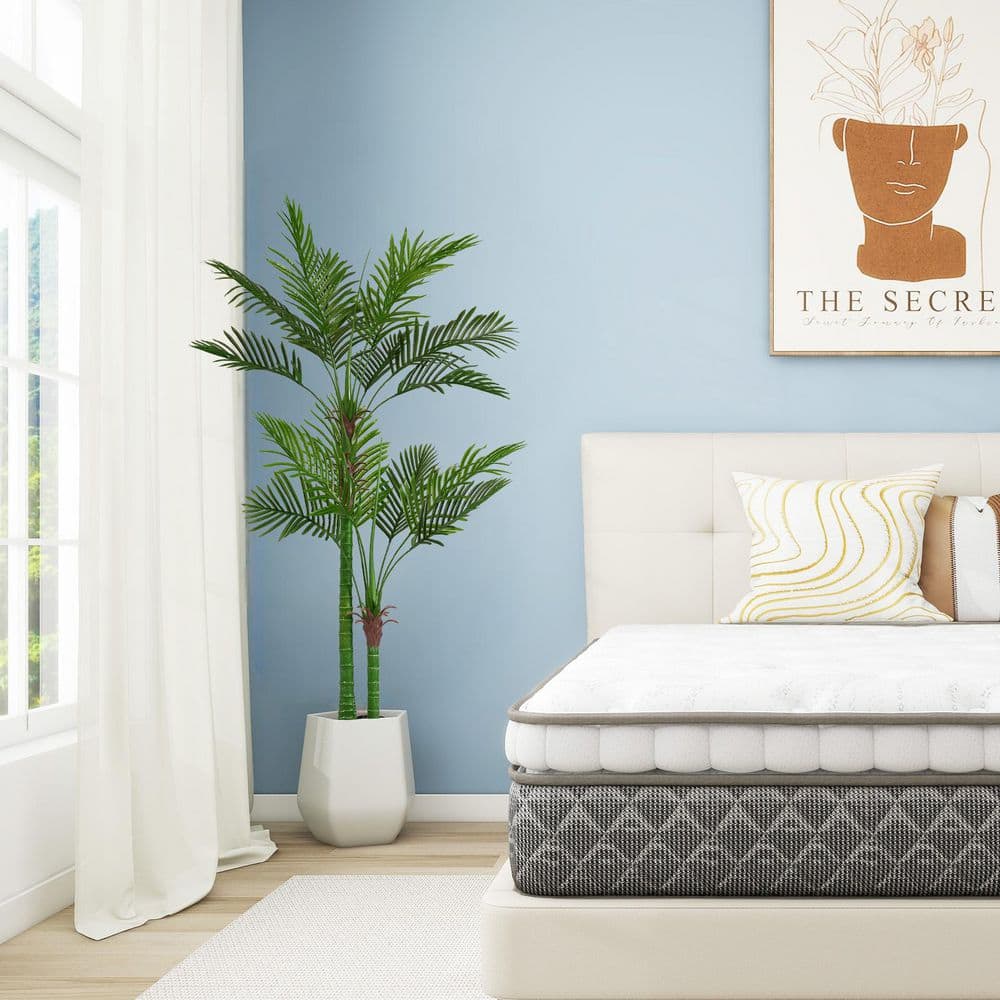 5. 2 ft. Green Tall Artificial Areca Palm Tree Realistic Lifelike Faux ...