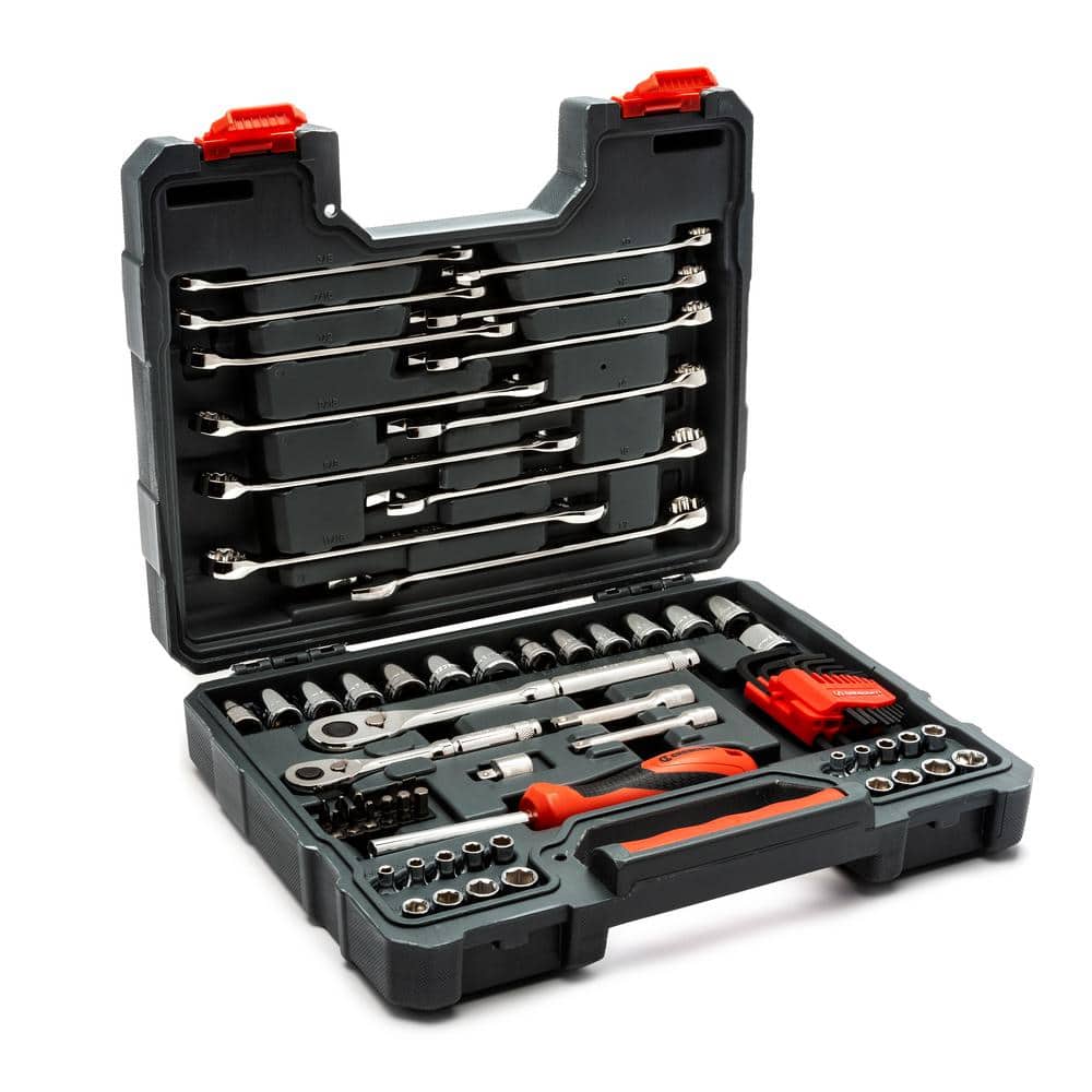 46 PCS Socket Wrench Set, Mechanic Tool Kit Quick-release Ratchet, 1/4  Drive Bit Metric Combination Tools for Auto Repairing & Household with  Storage