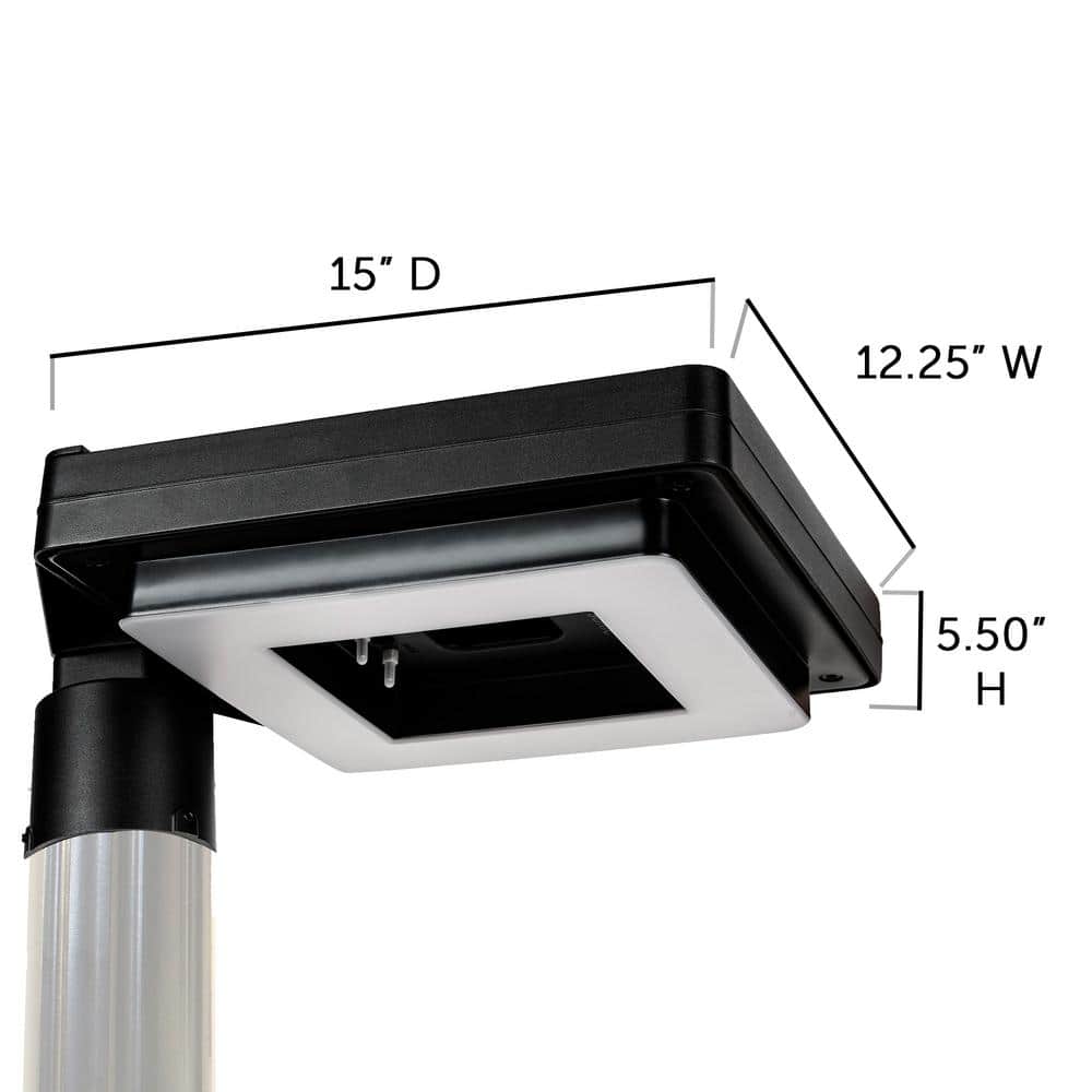 Black Aluminum Modern LED Solar Lamp Post Light