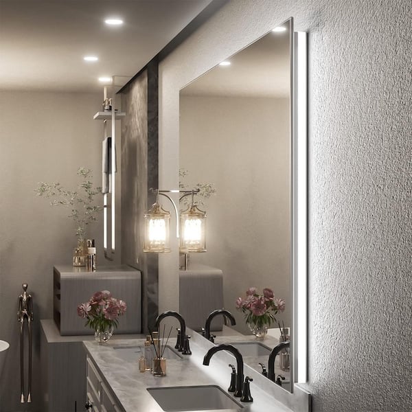 20 in. W x 28 in. H Rectangular Frameless Super Bright Backlited LED Anti-Fog Tempered Glass Wall Bathroom Vanity Mirror
