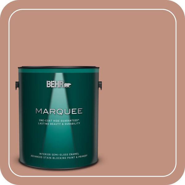 BEHR MARQUEE 1 gal. #MQ1-51 Mesa Peach One-Coat Hide Semi-Gloss Enamel Interior Paint & Primer