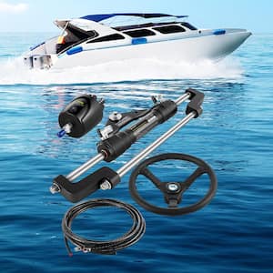 Hydraulic Boat Steering Kit 300HP Hydraulic Steering Kit 24 ft. Hose Corrosion-Resistant Boat Steering System