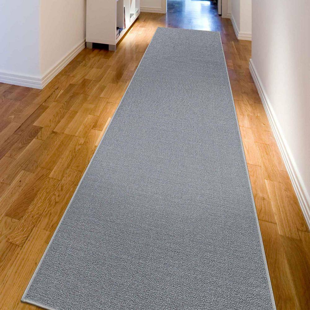 Gray Machine Washable Non-Slip Runner Rug