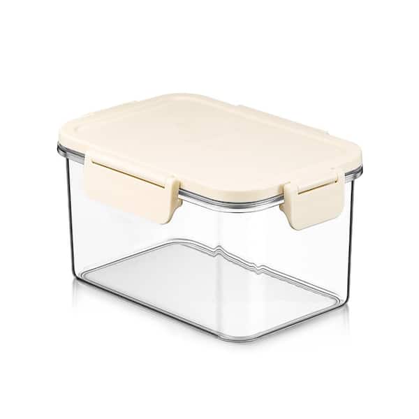 Stackable Plastic Food Storage Container with Lids (1 Pack), Clear Airtight Pantry Canister for Kitchen Organization