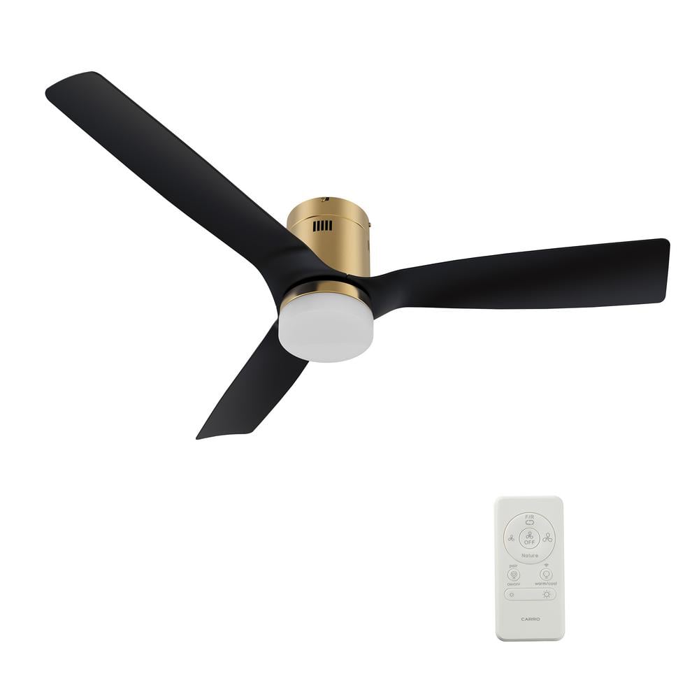 CARRO Palencia 52 in. Dimmable LED Indoor Gold Smart Ceiling Fan with ...