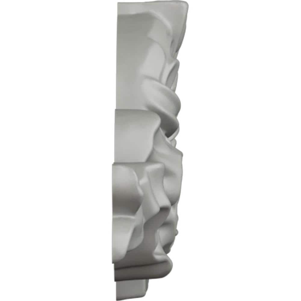 Gray Polyurethane Rectangular Decorative Wreath Onlay
