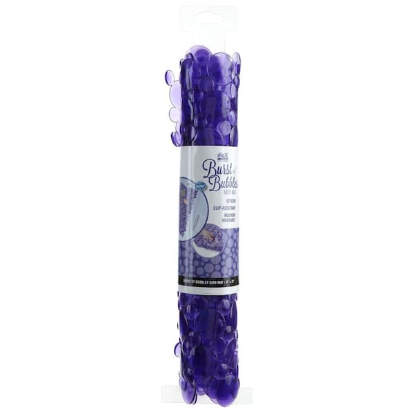 SlipX Solutions 17 in. x 30 in. Burst of Bubbles Bath Mat in Purple