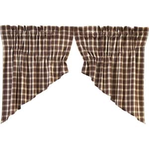 Rory 36 in. L Cotton Prairie Swag Valance in Brown Cream Pair