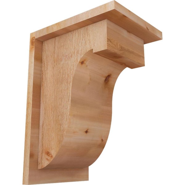 Ekena Millwork 8 in. x 10 in. x 14 in. Western Red Cedar Del Monte Rough Sawn Corbel with Backplate