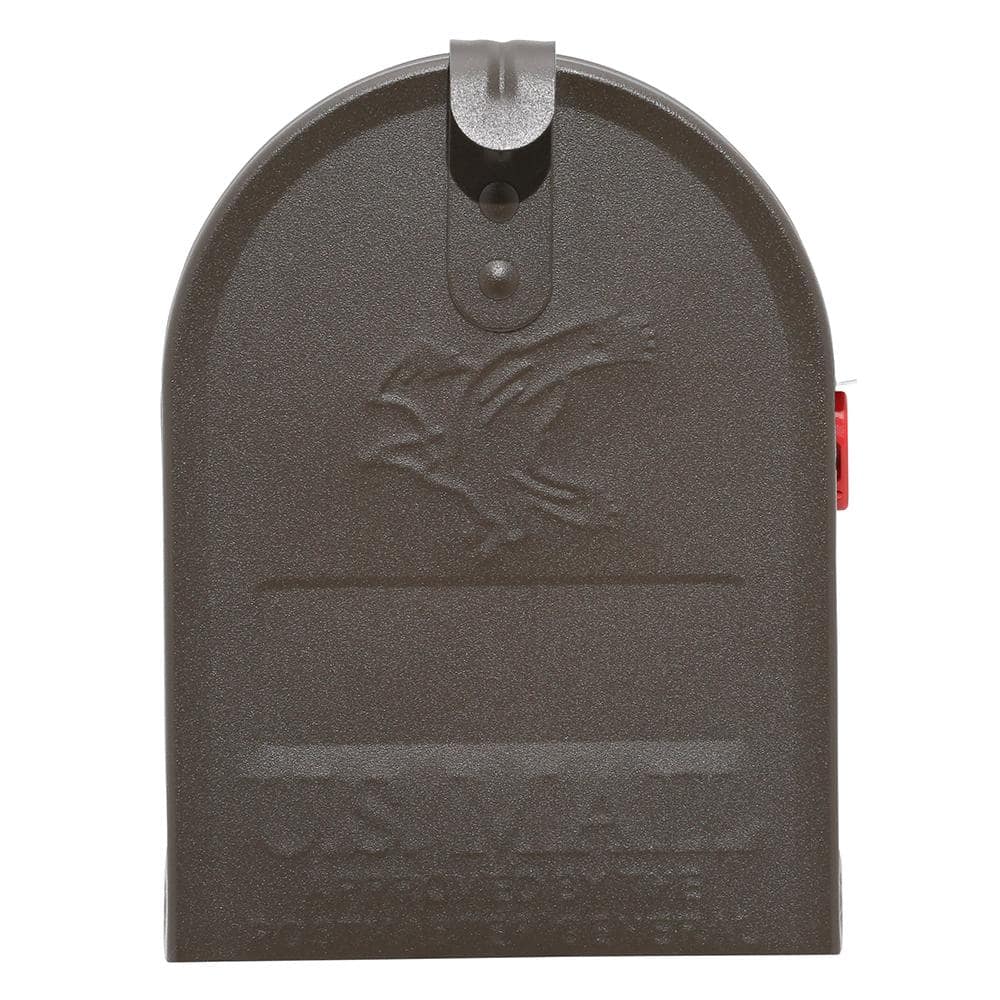 Medium Venetian Bronze Steel Post-Mount Mailbox