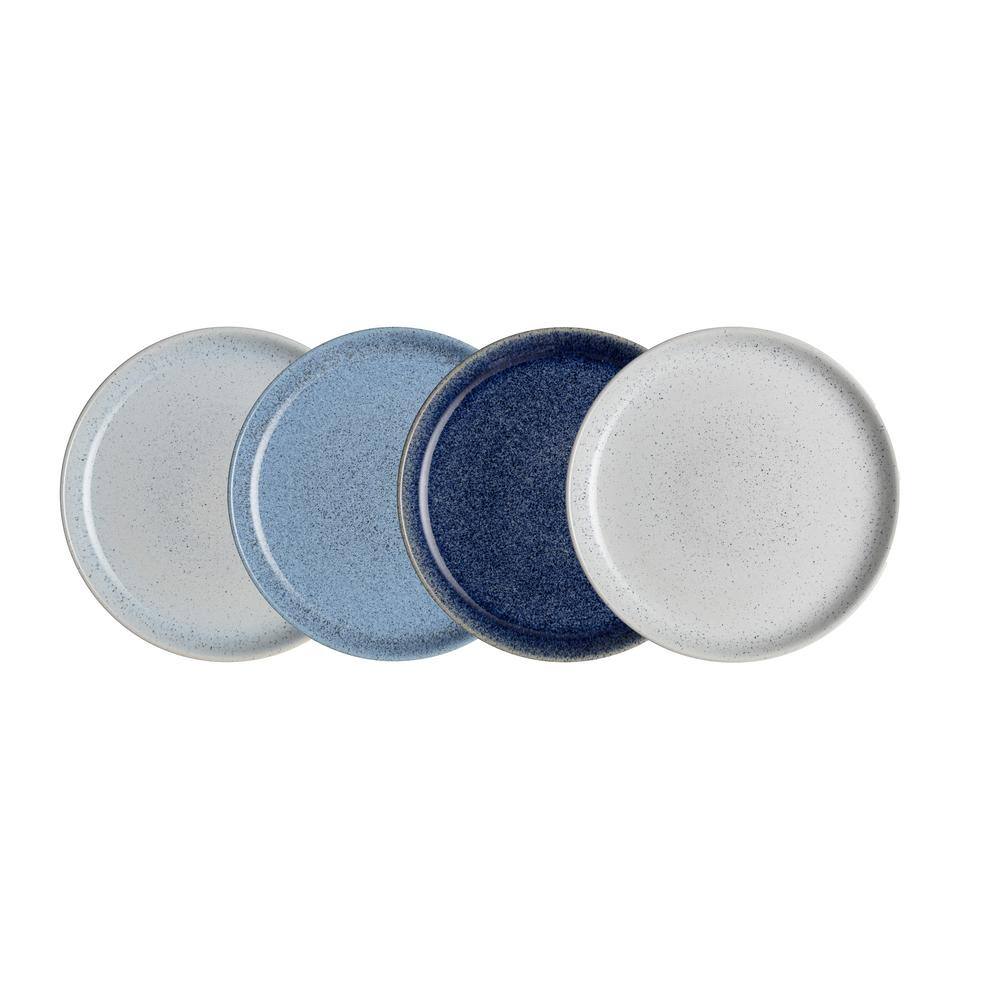 Denby Studio Blue Set of 4 Coupe Medium Plate STB004/4 The Home Depot