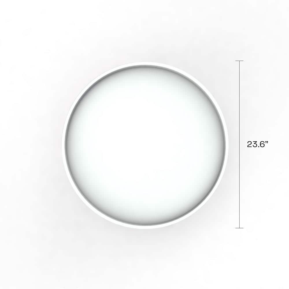 Kurv Round White and Natural Wood Chat Table