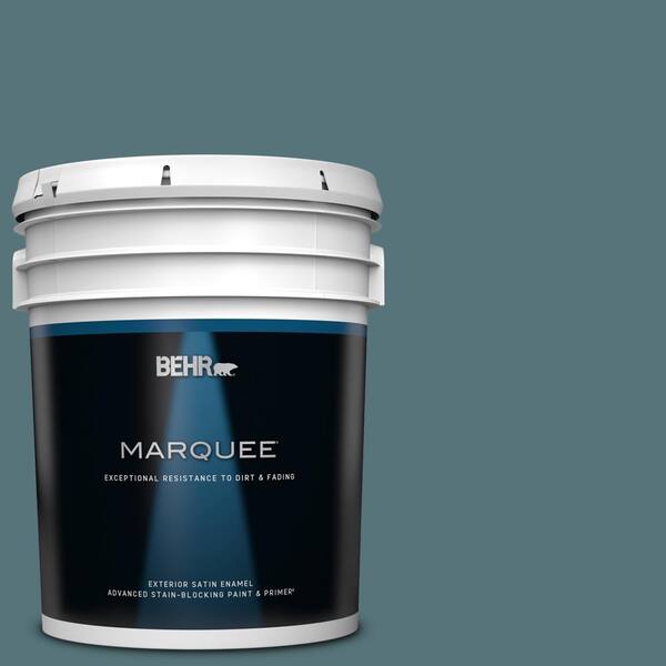 BEHR MARQUEE 5 gal. Home Decorators Collection #HDC-FL15-03 Blue Sage Satin Enamel Exterior Paint & Primer
