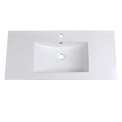 Fresca Allier 24 in. Drop-In Ceramic Bathroom Sink in White with ...