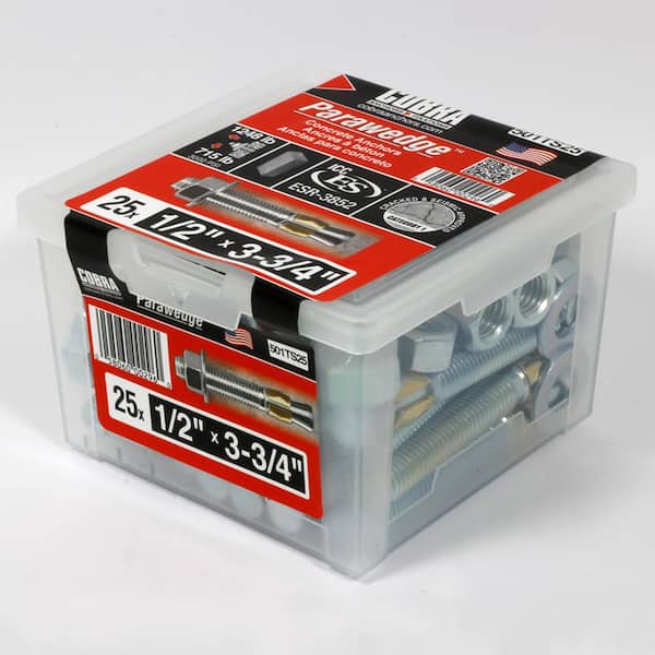 1/2 in. x 3-3/4 in. Wedge Anchor (25-Pack)
